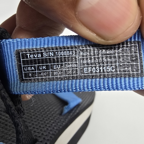 Teva Shoe Women's 8 Blue Strappy Flatform Sandals (S/N 1008843) - Picture 4 of 8